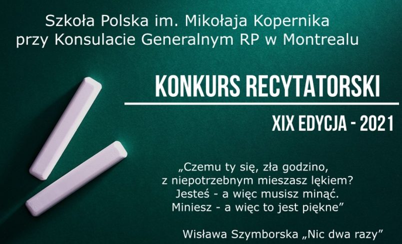 Konkurs Recytatorski XIX Edycja 2021